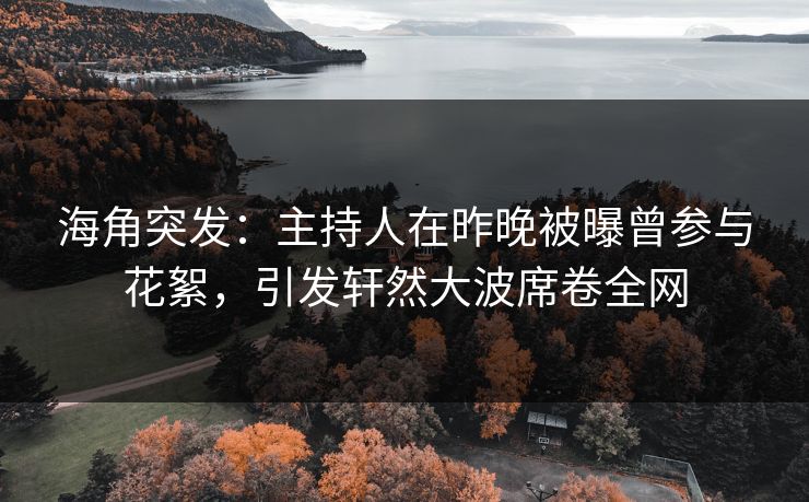 海角突发：主持人在昨晚被曝曾参与花絮，引发轩然大波席卷全网