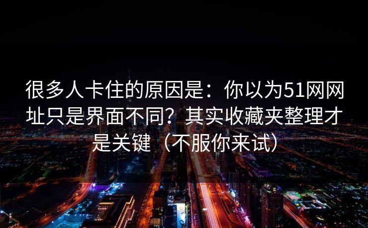 很多人卡住的原因是：你以为51网网址只是界面不同？其实收藏夹整理才是关键（不服你来试）